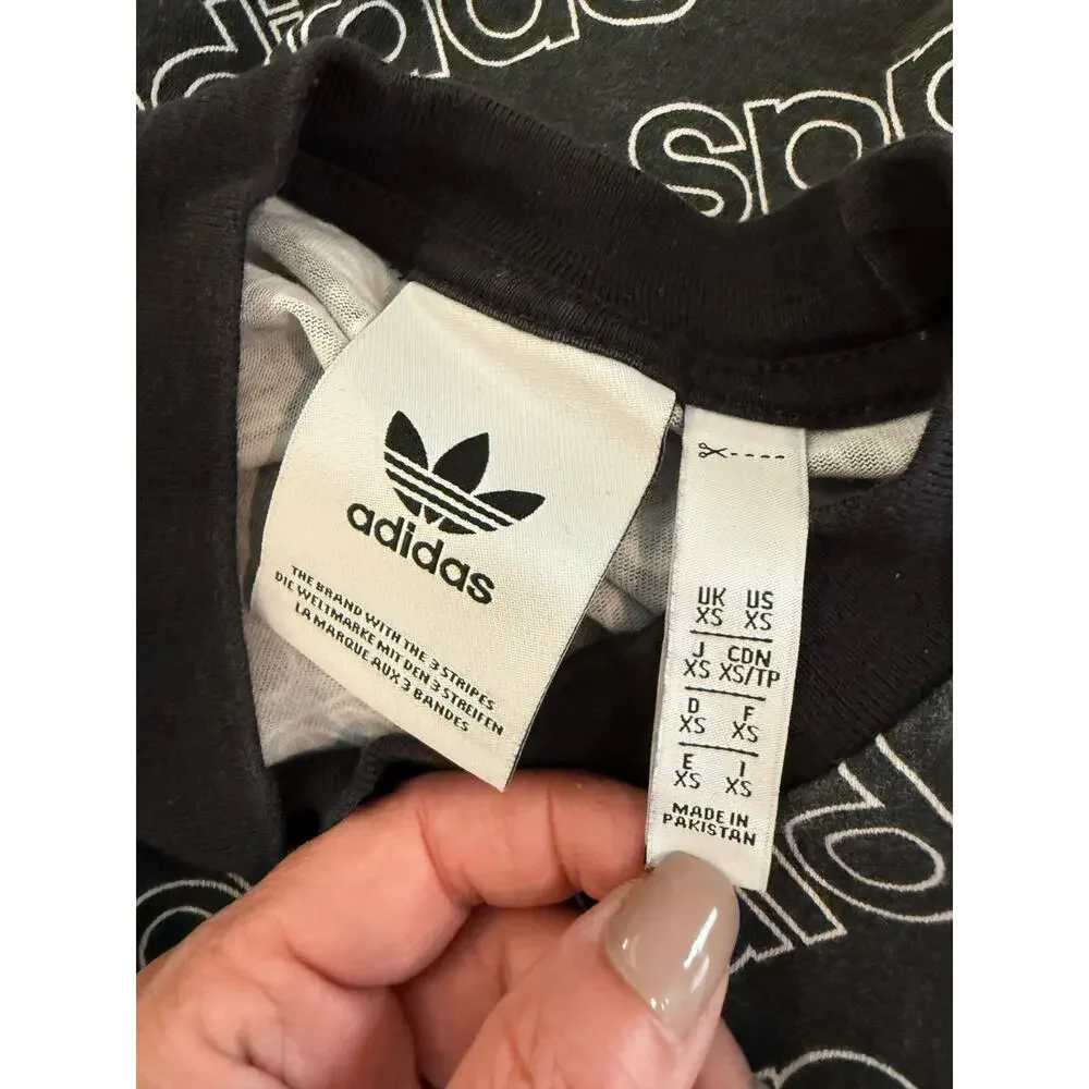 Adidas Originals All Over Print T Shirt Black XS